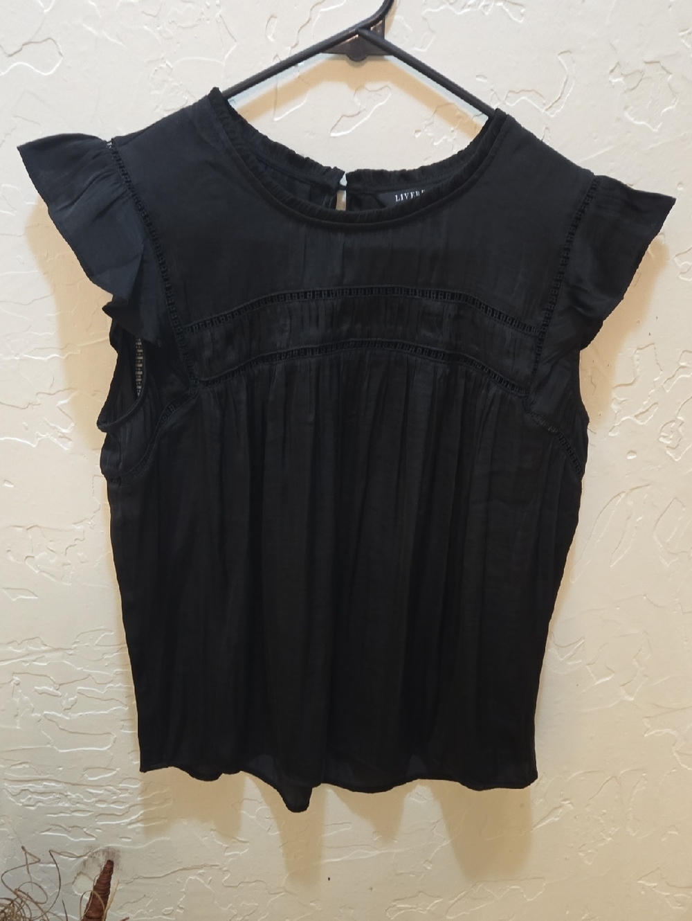 Liverpool Black Flutter Sleeve Blouse